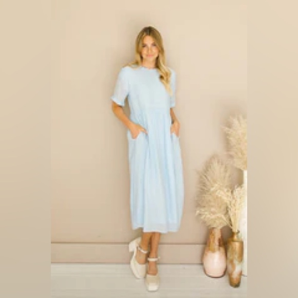 Light Blue Midi Dress